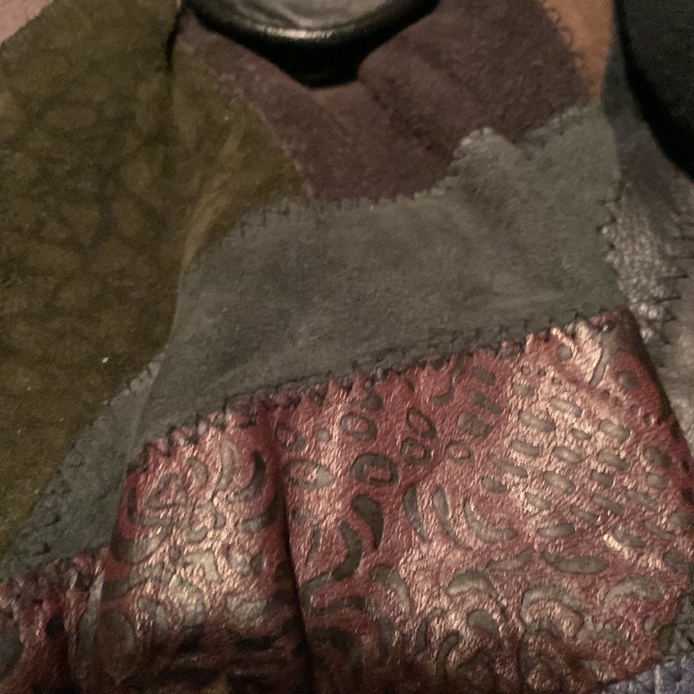 Leather patchwork purse - Picture 2 of 5